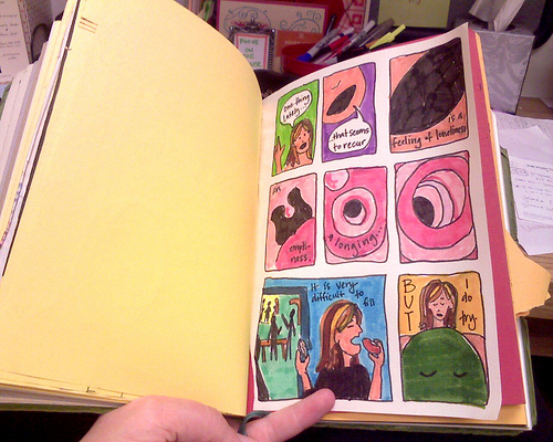 Comic strip in journal